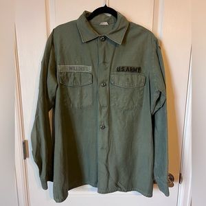 Vintage Army Canvas Button Up